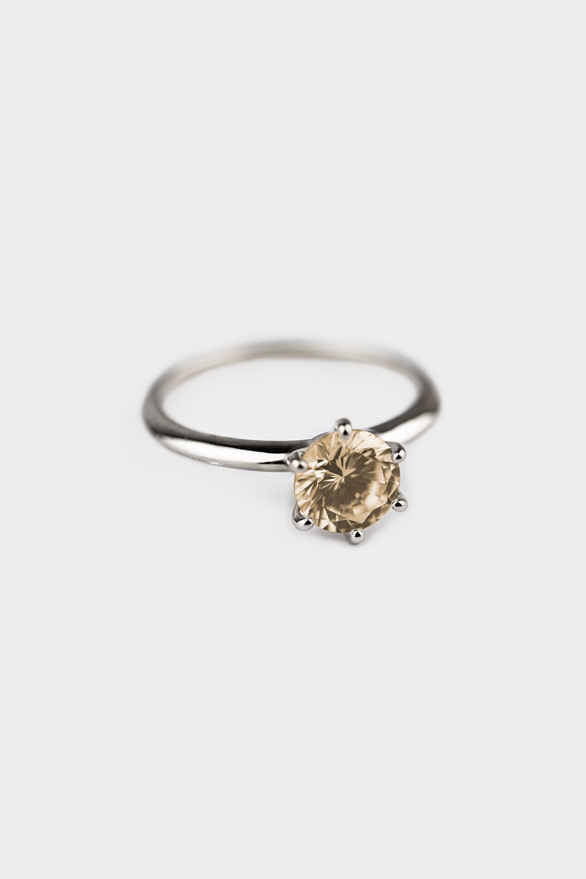 Champagne diamond hot sale solitaire ring