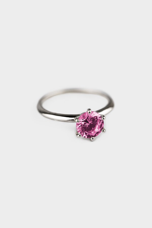 Solitaire Ring in Hot Pink (Size 15)