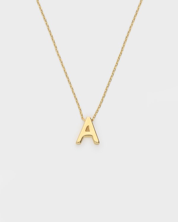 Initial ‘A’ Necklace in Gold