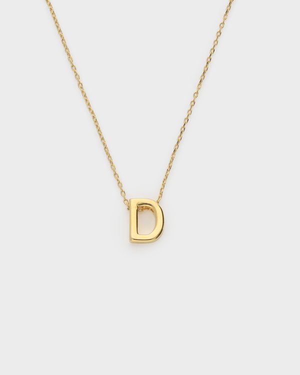 Initial ‘D’ Necklace in Gold