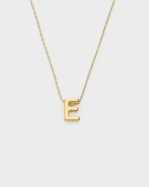 Initial ‘E’ Necklace in Gold