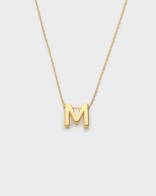 Initial ‘M’ Necklace in Gold