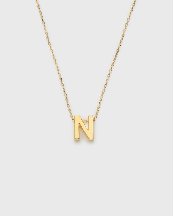 Initial ‘N’ Necklace in Gold