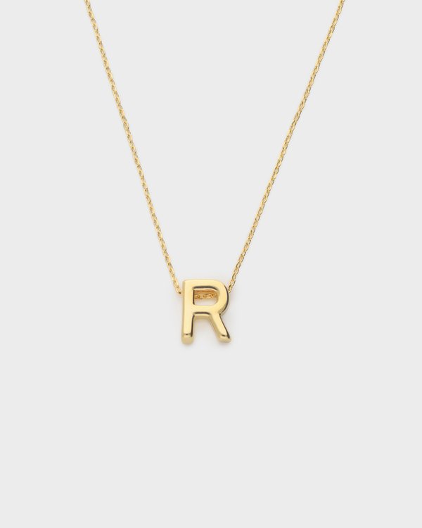 Initial ‘R’ Necklace in Gold