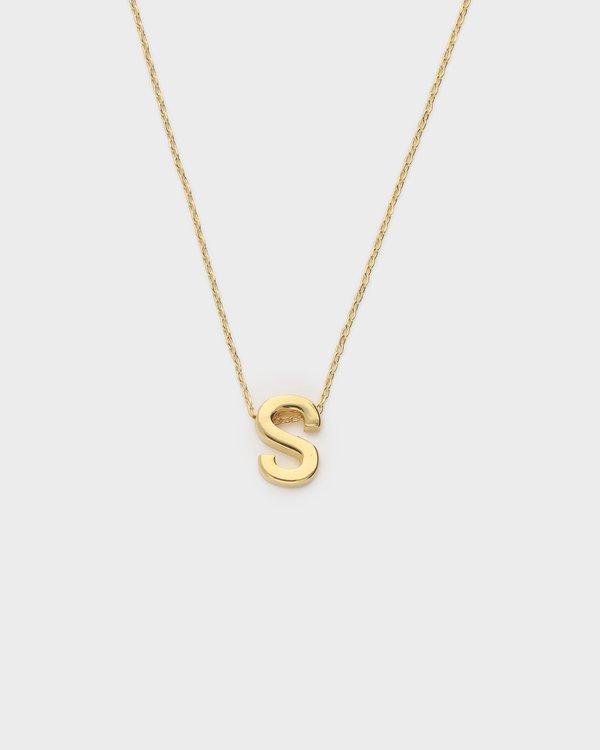 Initial ‘S’ Necklace in Gold