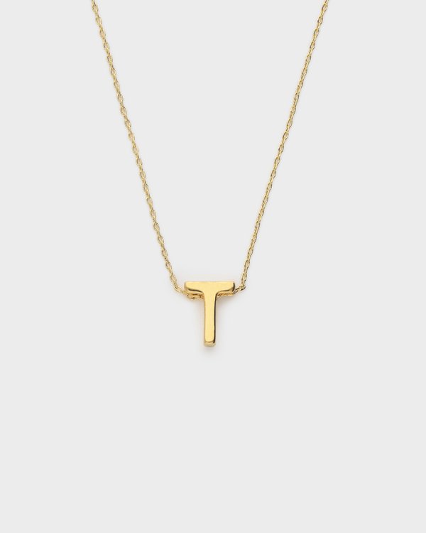 Initial ‘T’ Necklace in Gold