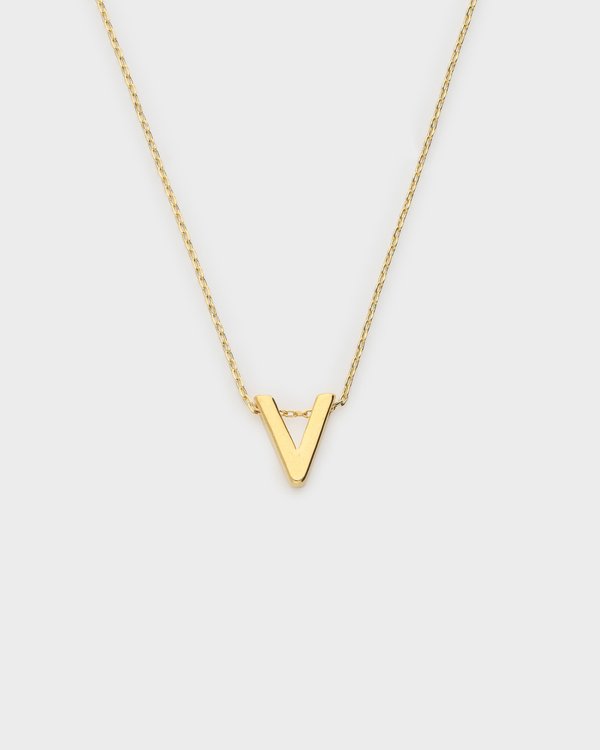 Initial ‘V’ Necklace in Gold