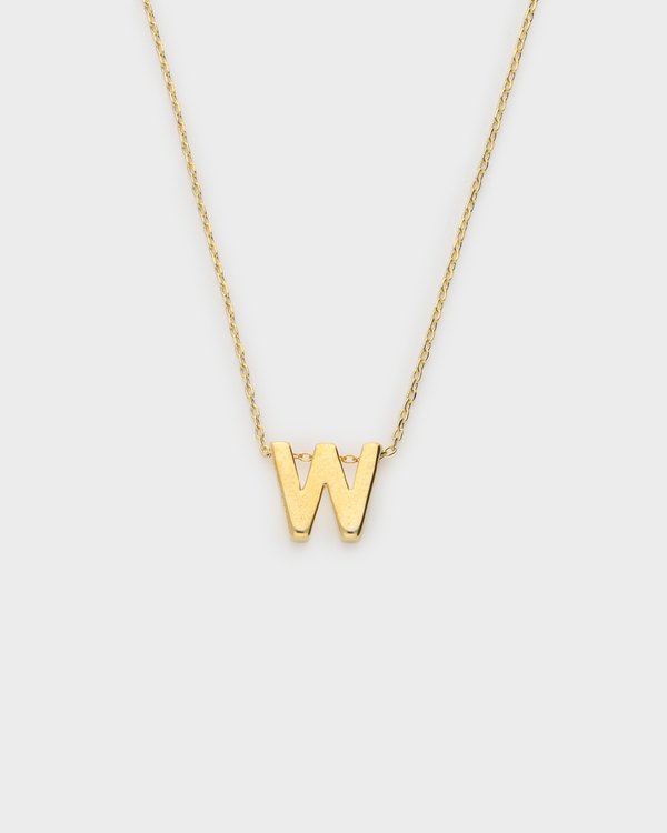 Initial ‘W’ Necklace in Gold