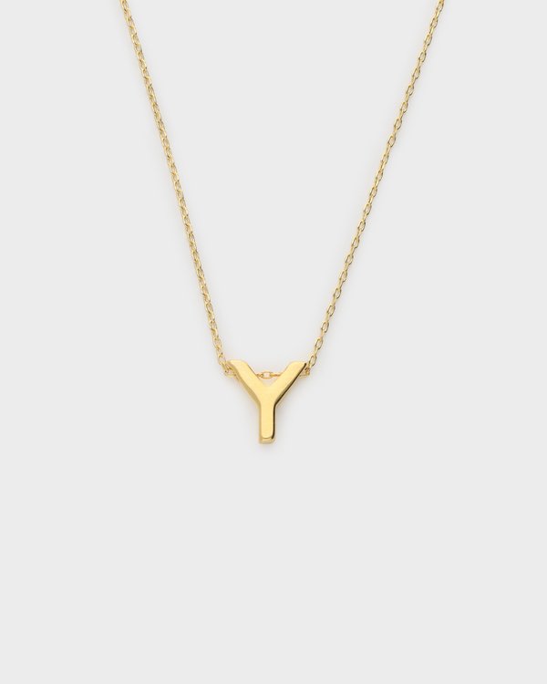 Initial ‘Y’ Necklace in Gold