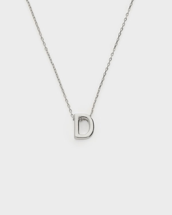 Initial ‘D’ Necklace in Silver 