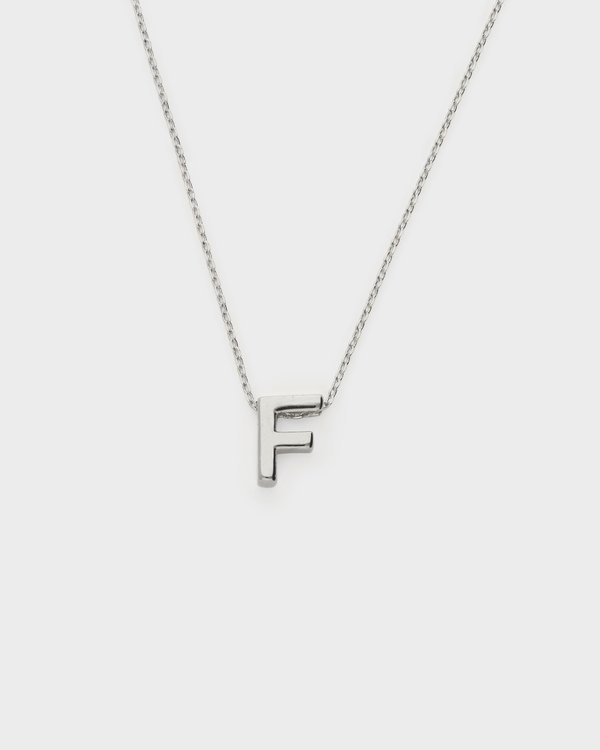 Initial ‘F’ Necklace in Silver