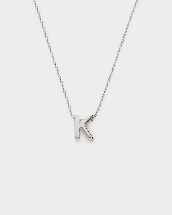 Initial ‘K’ Necklace in Silver