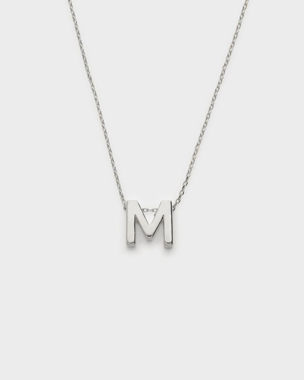 Initial ‘M’ Necklace in Silver