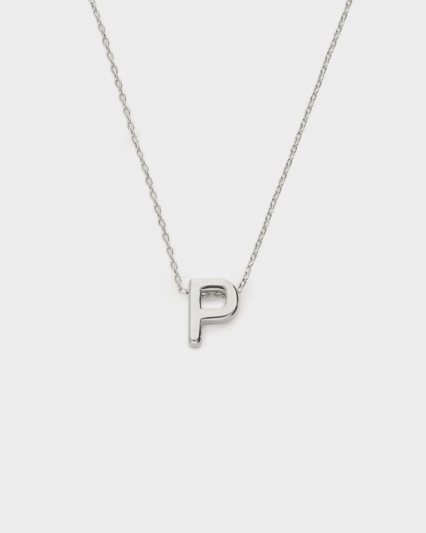 Initial ‘P’ Necklace in Silver