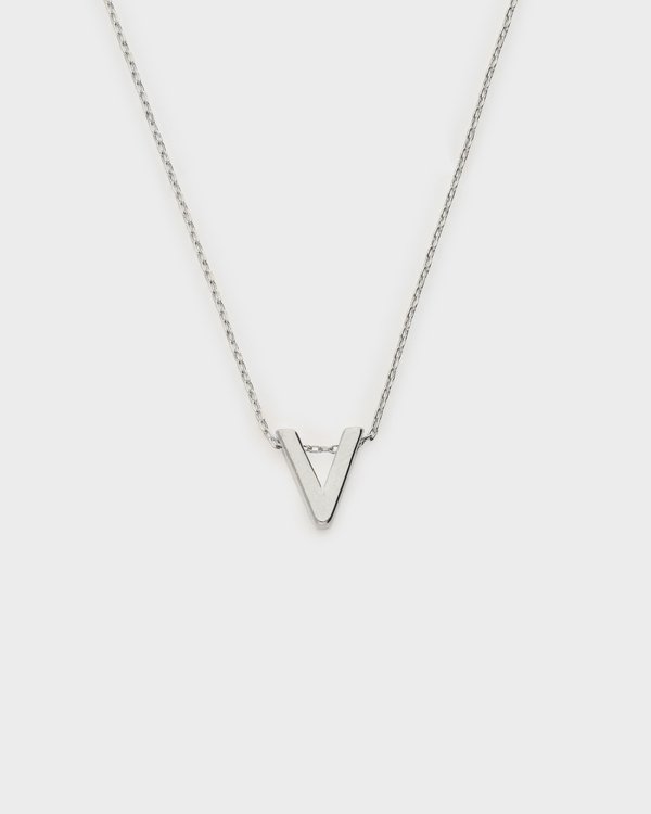 Initial ‘V’ Necklace in Silver