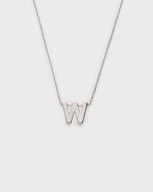 Initial ‘W’ Necklace in Silver