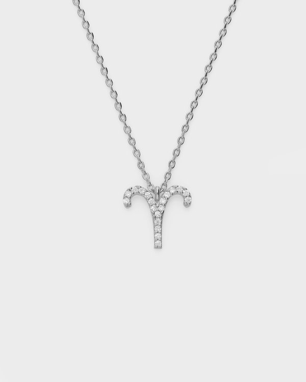 Aries Horoscope Necklace in Silver