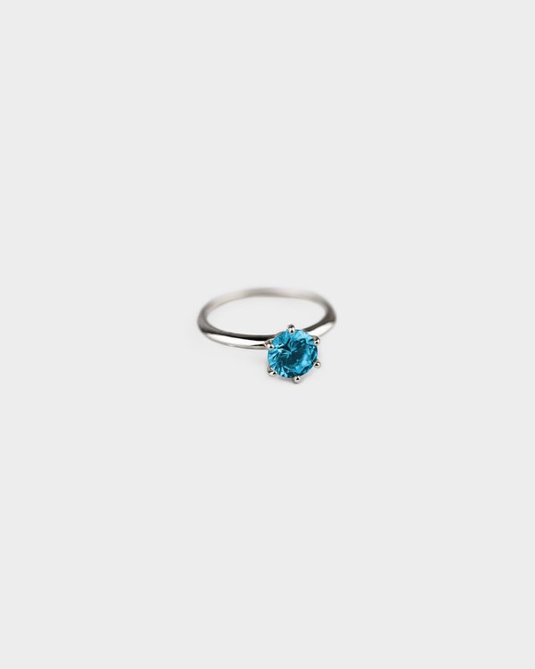 Solitaire Ring in Maldivian Blue (Size 15)