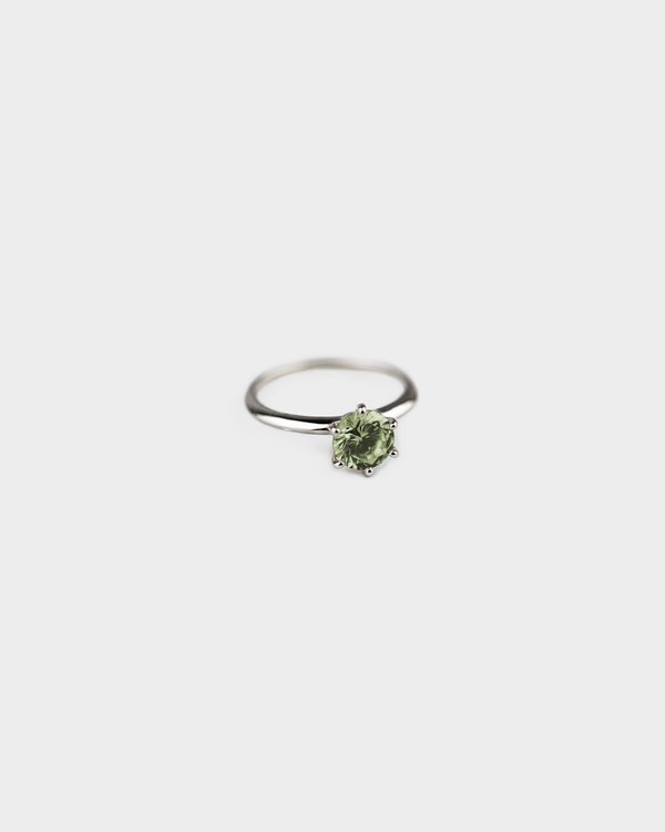 Solitaire Ring in Sage Green (Size 15)