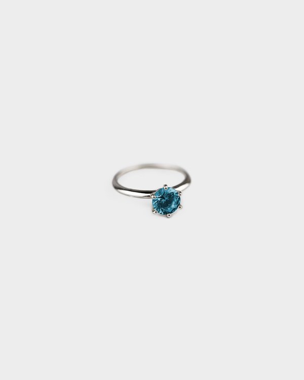 Solitaire Ring in Steel Blue (Size 15)