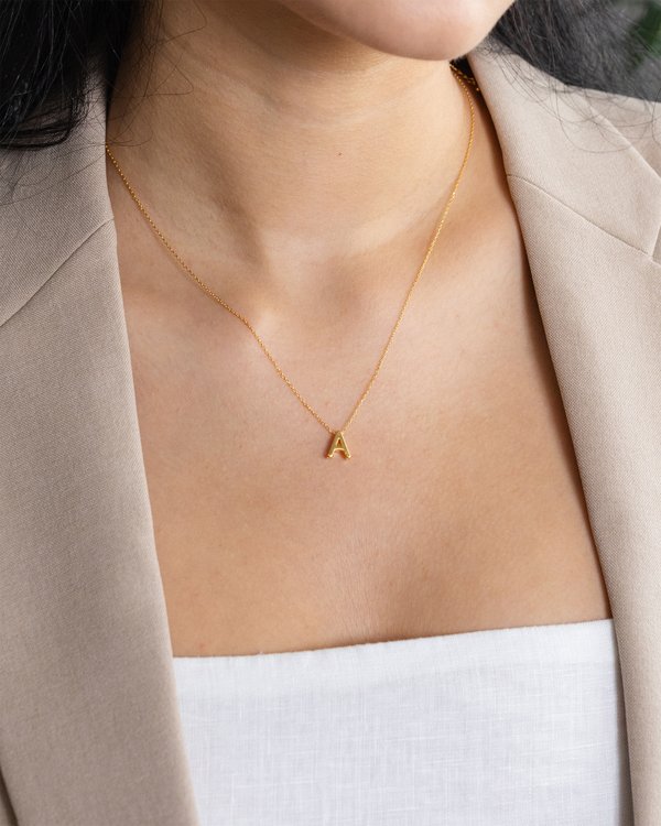 Initial ‘A’ Necklace in Gold