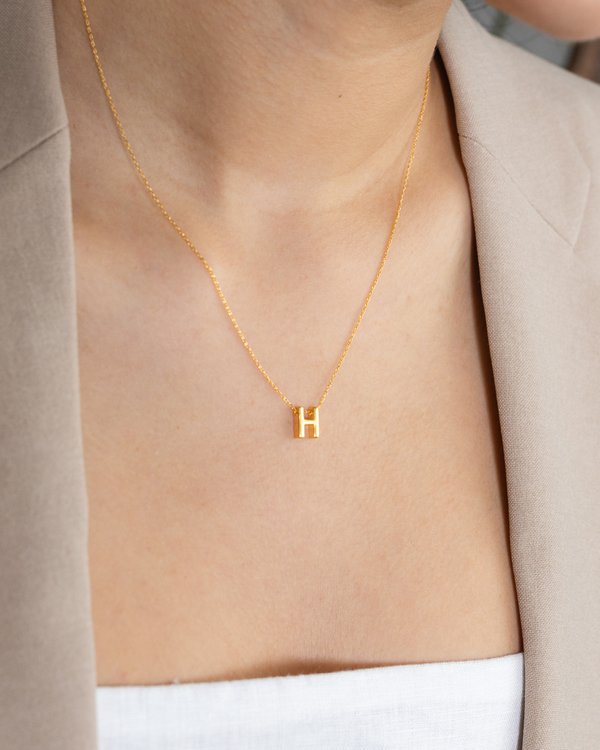 Initial ‘H’ Necklace in Gold