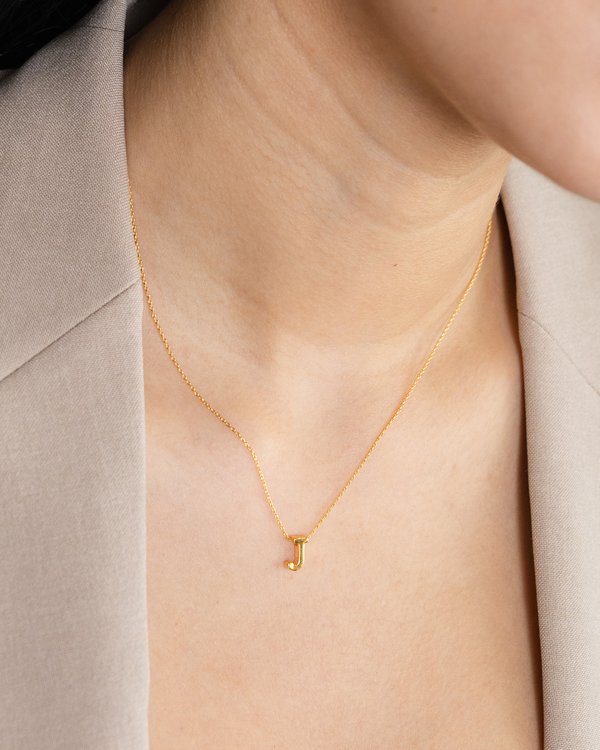 Initial ‘J’ Necklace in Gold