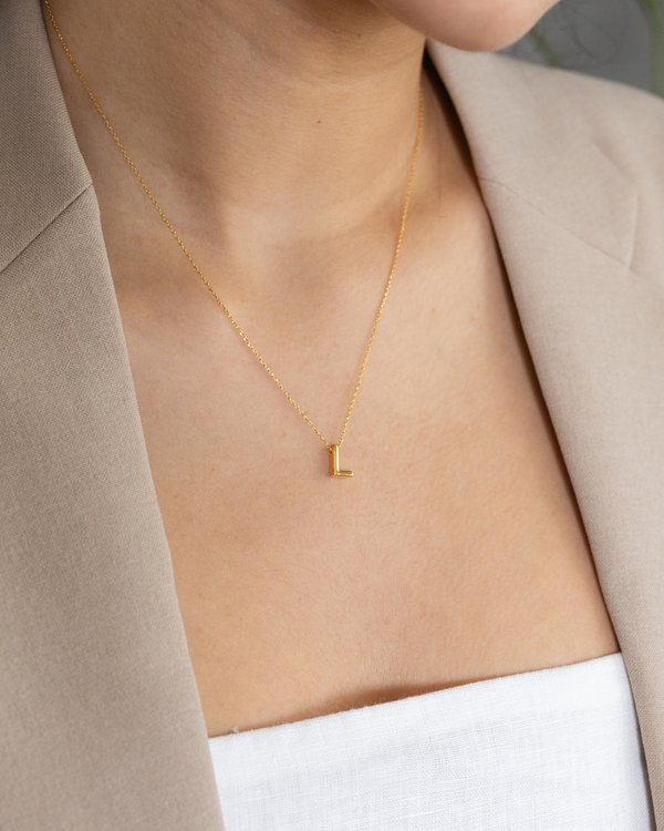 Initial ‘L’ Necklace in Gold