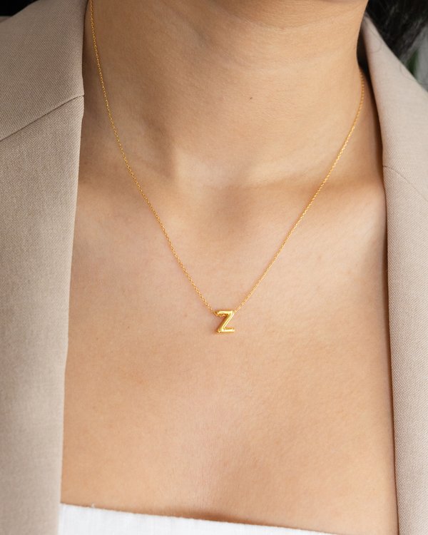 Initial ‘Z’ Necklace in Gold