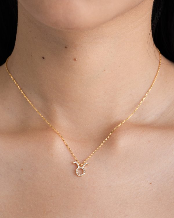 Taurus Horoscope Necklace in Gold