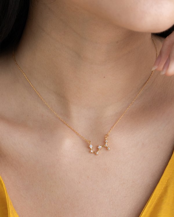 Pisces Constellation Necklace in Gold