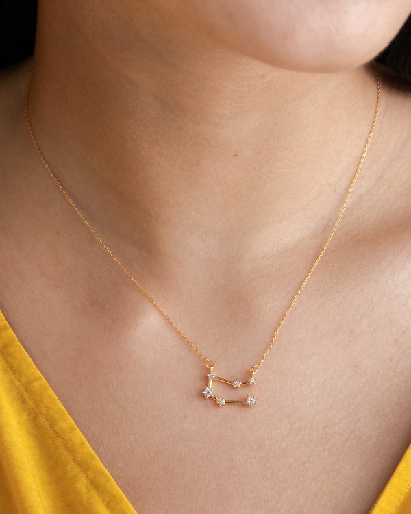 Gemini Constellation Necklace in Gold