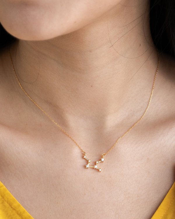 Virgo Constellation Necklace in Gold