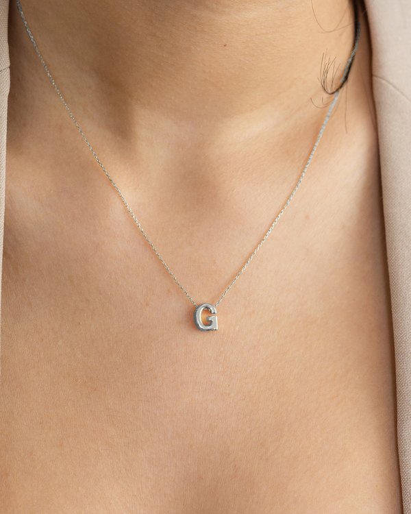 Initial ‘G’ Necklace in Silver