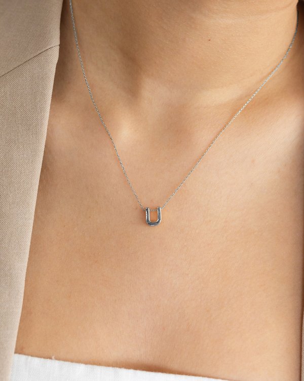 Initial ‘U’ Necklace in Silver