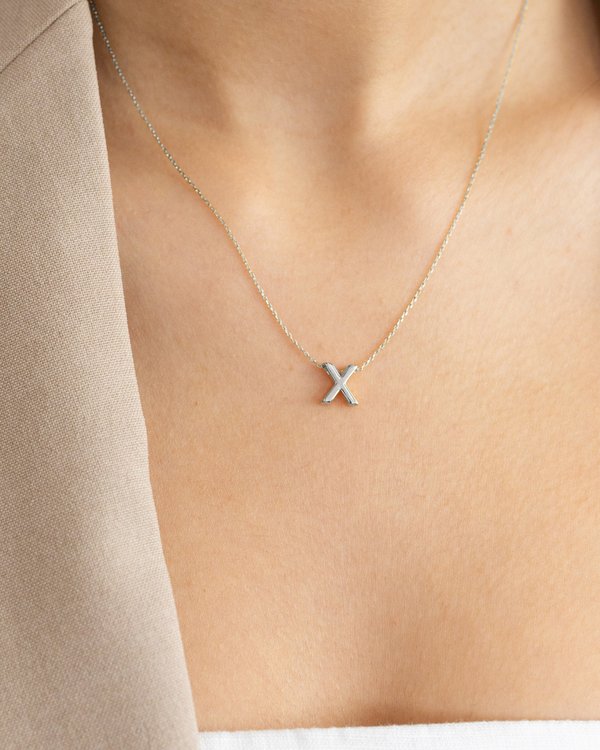 Initial ‘X’ Necklace in Silver