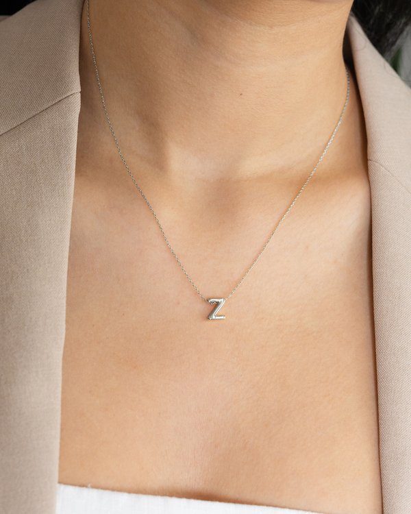 Initial ‘Z’ Necklace in Silver