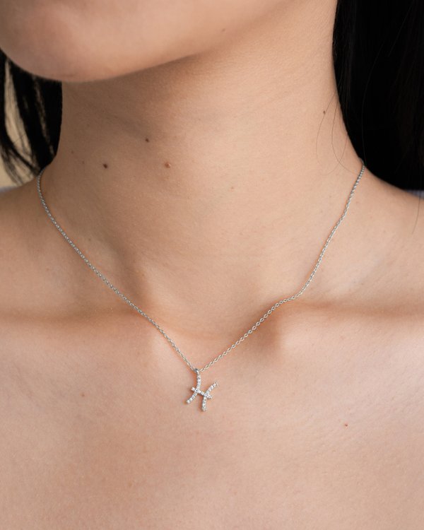 Pisces Horoscope Necklace in Silver