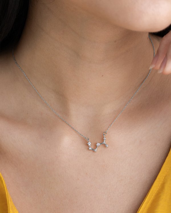 Pisces Constellation Necklace in Silver