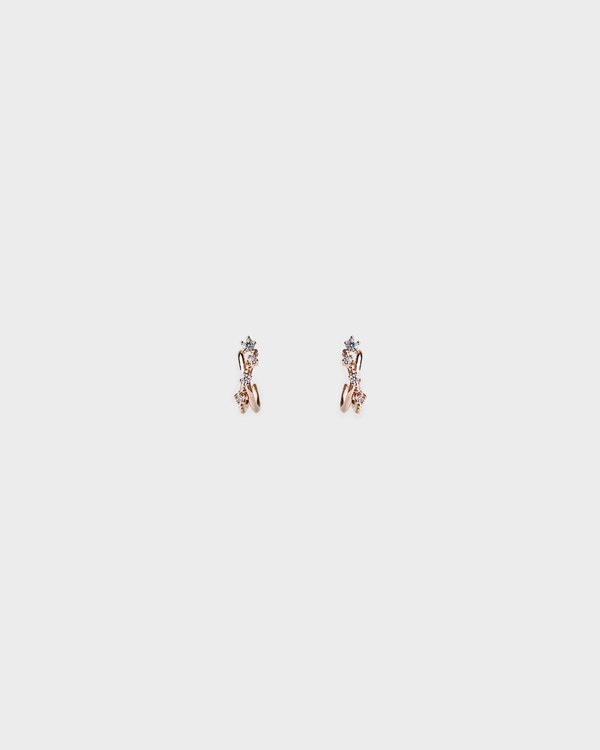 Saturn Earrings in Rose Gold