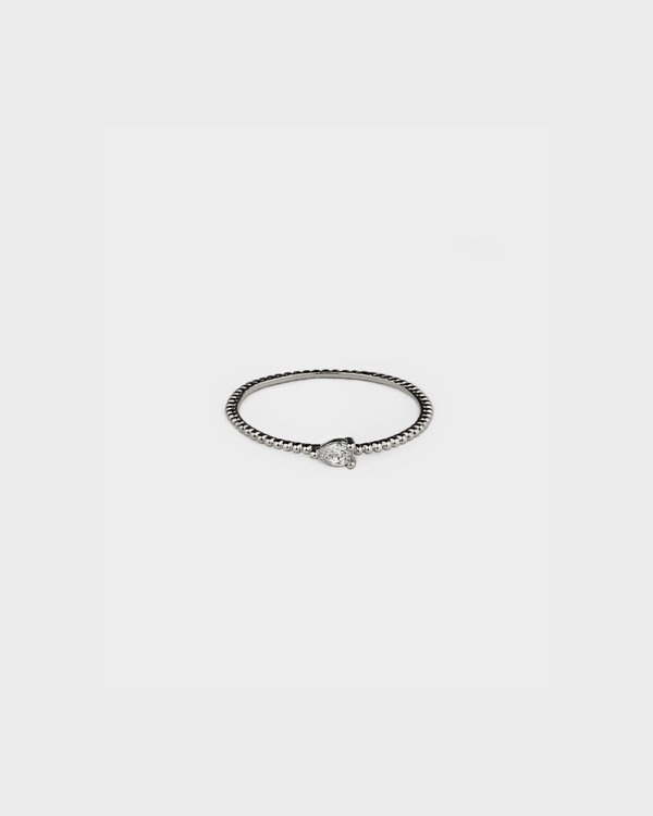 Kelly Ring in Rhodium (Size 16.5)