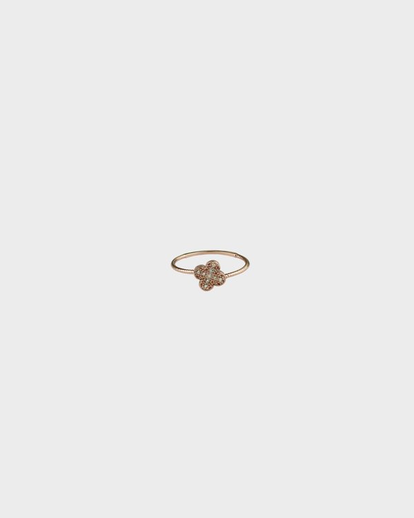 Clover Diamond Pinky Ring in Rose Gold