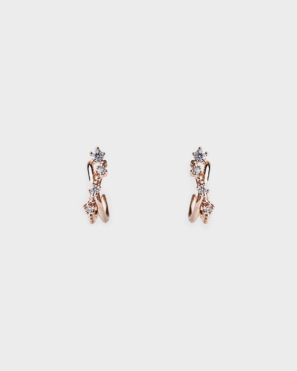 Saturn Earrings in Rose Gold