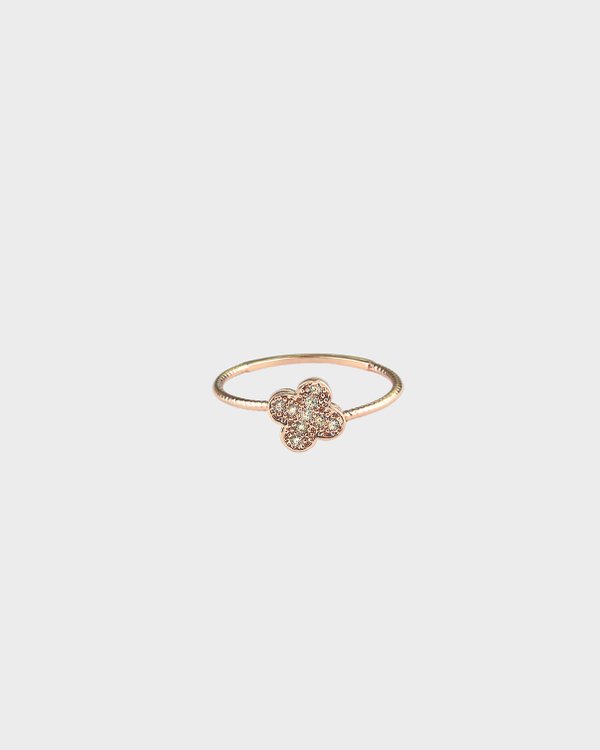 Clover Diamond Pinky Ring in Rose Gold